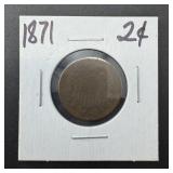 1871 Two-cent Shield Nickel