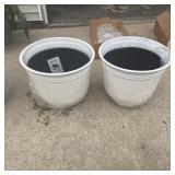 Large Poly Planters (2); Two large poly planters,