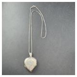 Sterling Silver Locket Necklace .925 17-1/2, , 4.1