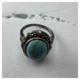 Sterling Silver Turquoise Ring .925, , 9.2 grams