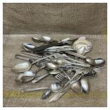 Box with Silver Plate Utensils