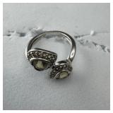 Sterling Silver Double Heart Ring .925 6-3/4, , 3.