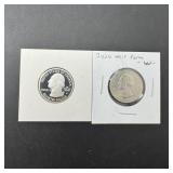 Two Quarters, One Silver Quarter And One Proof Qua