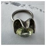 Sterling Silver Peridot Ring Nbi .925 6, , 7.2 Gra