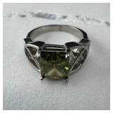 Sterling Silver Peridot Ring .925 7, , 3.8 Grams