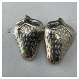 Sterling Silver Strawberry Earrings .925, , 9.3 Gr