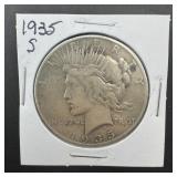 1935-s Peace Silver Dollar (shorter Print)