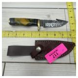 Lmk Damascus Knife With Sheath (8-inch Blade)