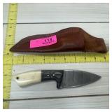 Lmk Damascus Knife With Sheath (8-inch Blade)