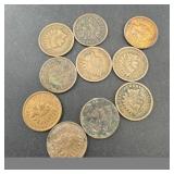 Lot Of 10 Indian Head Cents; Dates In 1890s And Ea