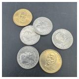 Lot Of 6 Collectible Dollars; Includes Four 1980 &