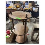 Three-Tier Wooden Stand; Approx. 28"T x 14"D.