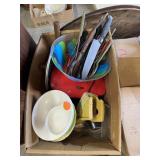 Kitchen Items; George Foreman grill, ceramic items