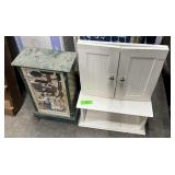Storage Cabinets & Vanity; Two storage cabinets an