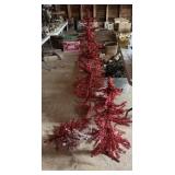 Red Christmas Trees; Two decorative red trees, 51"