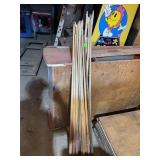 Pool Cues; Assortment of various pool cues, some w