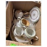 Japan Hand-Painted Ceramics; Plates, creamers, and