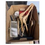 Craft & Sewing Lot; Hangers, fabrics, ribbons, but