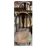 Vintage Wooden Chairs; Two chairs with half-barrel
