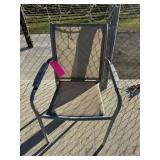 Outdoor Chair; Metal frame patio chair.