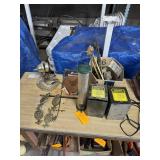 Decorative Items; Turkey fan mount, old-timer lamp