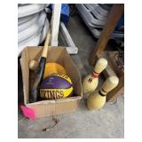 Sports Lot; MN Vikings basketball, bowling pins, b