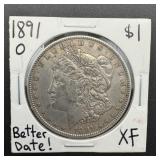 1891-O Better Date Morgan Silver Half Dollar