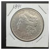 1891 Morgan Silver Dollar