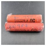 (times 2) Two Rolls Of 1975 P & D Pennies