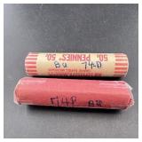 (times 2) Two Rolls Of 1974 P & D Pennies