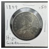 1809 High Grade Capped Bust Half Dollar
