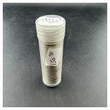 Full roll of 50 silver Roosevelt dimes