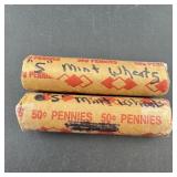 (Times 2) Two rolls of S mint Wheat pennies