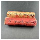 (Times 2) Two rolls of S mint Wheat pennies