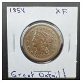 1854 Large Cent