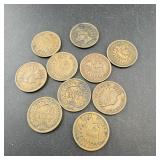 10 Mixed Date Indian Head Cents
