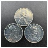 Uncirculated 1943 P, D, and S Wheat Cents