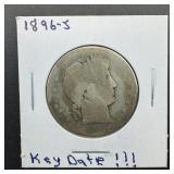 1896-S Barber Silver Half Dollar