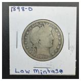 1898-O Barber Silver Half Dollar