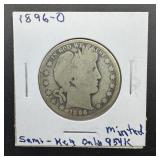 1896-O Barber Silver Half Dollar