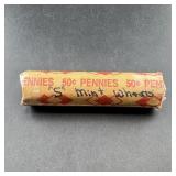Wheat penny roll with S mint wheat cents per coin