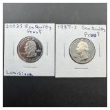 Proof 1987-s Quarter And 2002-s Quarter