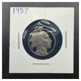 1937 Key Date Buffalo Nickel