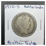 1910-S Barber Silver Half Dollar