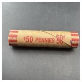 $.50 Penny roll w/ 1958 Flying Eagle end and 1957