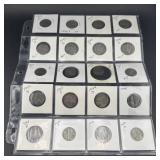 Sheet of 20 silver Jefferson war nickels