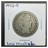 1902-O Barber Silver Half Dollar