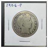 1906 Barber Silver Half Dollar