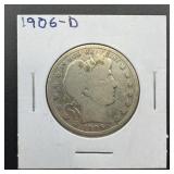 1906-D Barber Silver Half Dollar