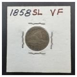 1858 Small Letters Flying Eagle Cent